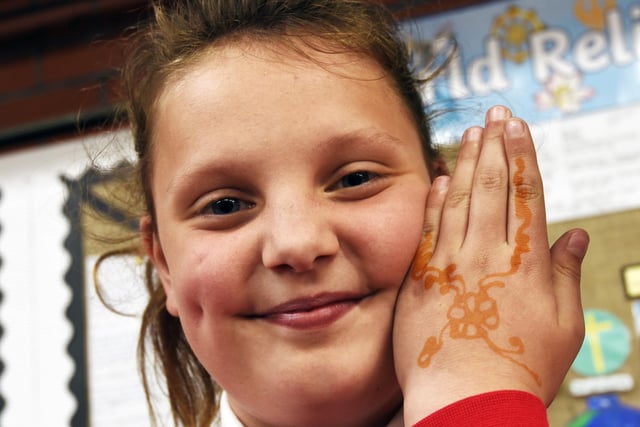 Pupils at Aspull Church Primary School, took part in Hinduism and Sikhism interactive workshops, with traditional dancing, dressing up, henna, artwork and a Sikh Gurudwara set up, to every year group in the school.