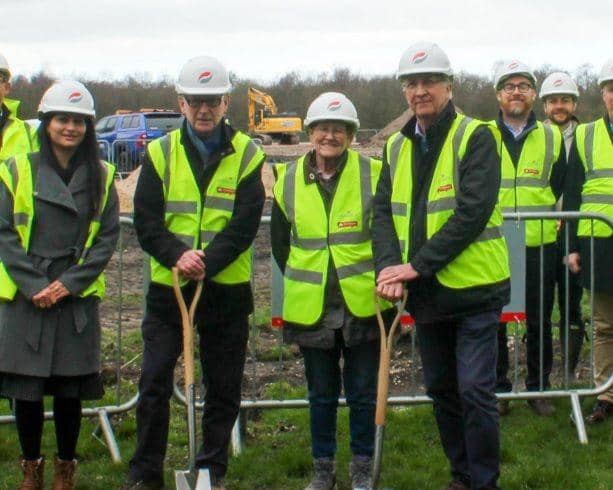 Coun Rehman, former member Jim Moodie, Coun Sharratt and Coun Molyneux MBE at the site in 2022