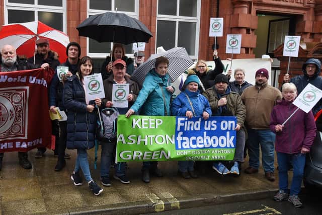 Campaigners from Keep Ashton Green were joined by members of the community and Makerfield MP Yvonne Fovargue as they protested outside Wigan Town Hall