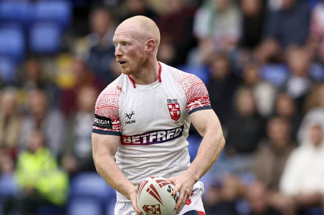 Liam Farrell in action for England