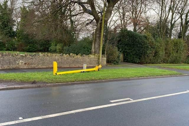 The old speed camera on Spring Road after it had been vandalised