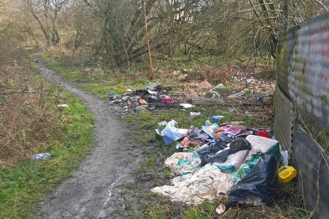 An all too typical scene: fly-tipping, this time in Standish Lower Ground