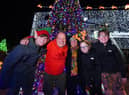 Ethan, Paul, Gill, Theo and Alfie Molyneux outside their home on Shevington Lane