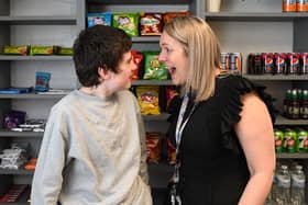 Head of College Nicola Holland, right, with a student in the Bistro.  Students study educational and vocational qualifications, learn independent living skills and skills for future learning and employment.
