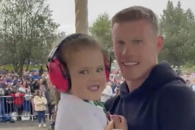 James McClean with daughter Willow-Ivy during the 'Party in the Park' last May