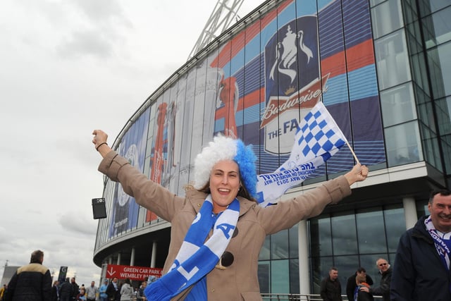 FA Cup Final, Manchester City v Wigan Athletic:  Come on Wig-an...Latics fan Ruth Critchley from New Moston