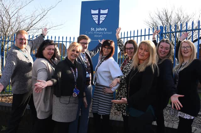 Teaching assistants celebrate gaining the Best Practice with Teaching Assistants Awards (BPTAA) - recognising the dedication and high level of practice Teaching Assistants apply to their work with young children each and every day.
The process took 14 months to achieve by meeting several standards, which are held in very high regard by the team of Teaching Assistants and all staff members at St John's, Abram. A clear vision across the trust to unlock the potential of children and staff. Encouraging everyone to develop, to motivate them to be the best they can be and to inspire them to achieve their dreams and goals, however big or small.