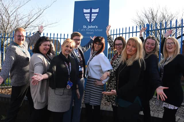 Teaching assistants celebrate gaining the Best Practice with Teaching Assistants Awards (BPTAA) - recognising the dedication and high level of practice Teaching Assistants apply to their work with young children each and every day.   

The process took 14 months to achieve by meeting several standards, which are held in very high regard by the team of Teaching Assistants and all staff members at St John's, Abram. A clear vision across the trust to unlock the potential of children and staff.   Encouraging everyone to develop, to motivate them to be the best they can be and to inspire them to achieve their dreams and goals, however big or small.