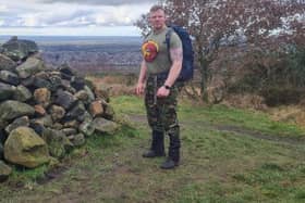 Mark's 70-mile yomp is in aid of the Armed Forces Community HQ in Wigan.