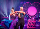 Kym Marsh and Graziano Di Prima during the live show of Strictly Come Dancing