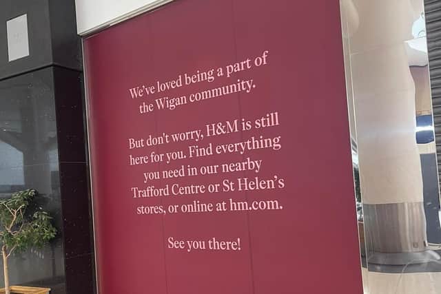 H&M in the Grand Arcade in Wigan town centre has closed its doors as of May 22, 2022.