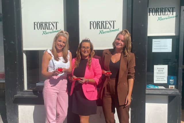 Vicky Evans, Leanne Battersby and Emma Harrison, from Forrest Recruitment