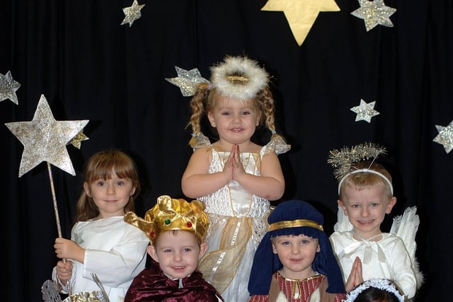 2006  - Pupils from RL Hughes, Ashton,  prepare for their nativity play, ' Whoops a Daisy Angel'