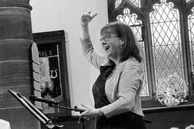 Imelda Shirley conducting Wigan Community Choir