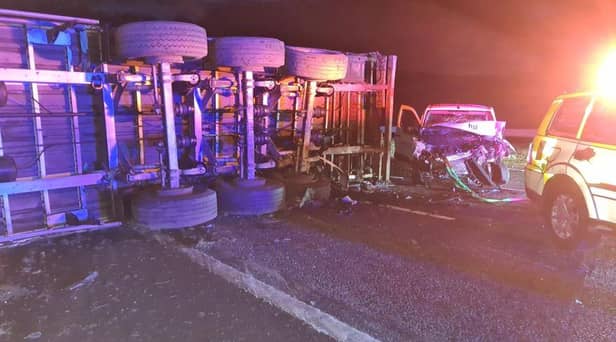 The scene of the M6 crash this morning (Wednesday, March 2)