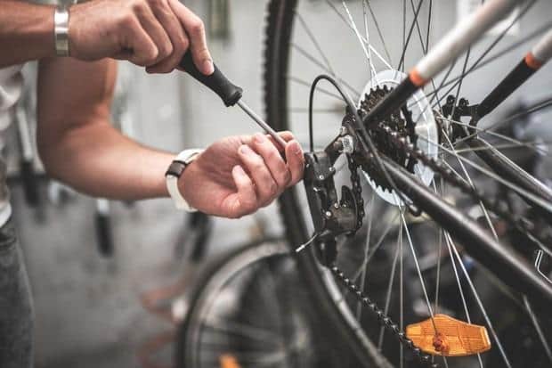 Bike repairs were carried out at Shevington High to encourage more pupils to cycle to school