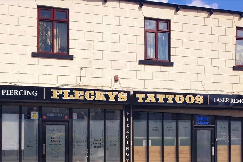 Flecky's Tattoo Studio on High Street, Golborne, has a rating of 5 out of 5 from 136 Google reviews