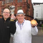 Barry Rigby (left) celebrated his latest success with the Piemaster Tony Callaghan (right)