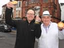 Barry Rigby (left) celebrated his latest success with the Piemaster Tony Callaghan (right)