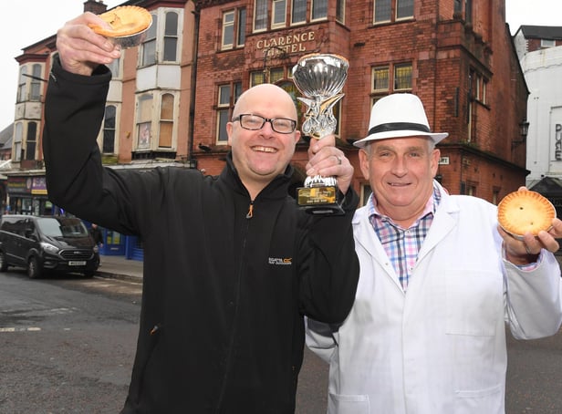Barry Rigby (left) celebrated his latest success with the Piemaster Tony Callaghan (right)