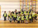 Pupils wear the new vests