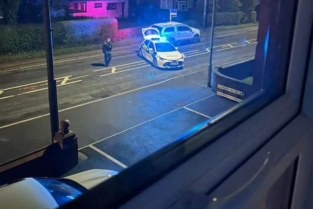 The police scene on Gathurst Lane, Shevington