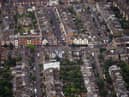 For households in terraced homes, the highest proportions are found in local authorities in northern England
