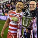 Willie Isa with the World Club Challenge, one of several trophies he has won with Wigan