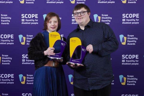 Scope Disability Equality Awards 2024, Double winners Sarah Gordy and Leon Harrap