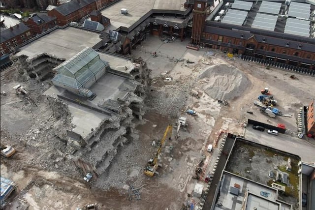 A bird's eye view of the Galleries demolition work