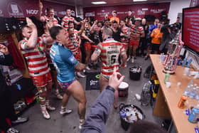 Wigan Warriors celebrate the World Club Challenge victory