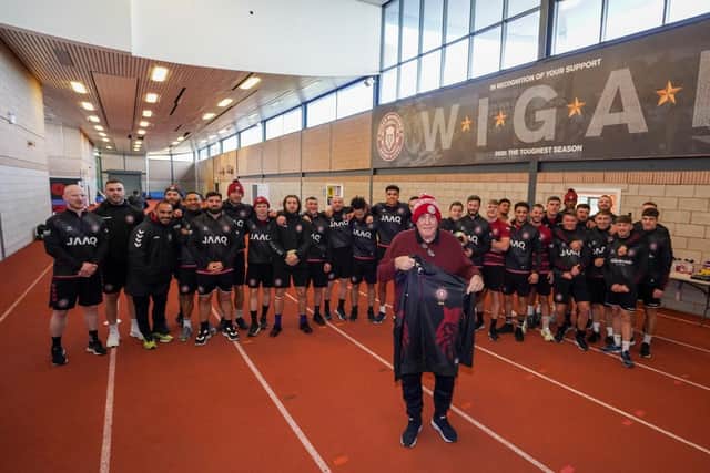 Bill Ashurst during a recent visit to the Wigan Warriors training hub at Robin Park (Pic: Wigan Warriors)