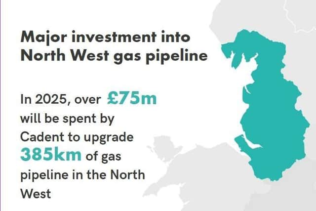 Graphic outlines the extent of the work.