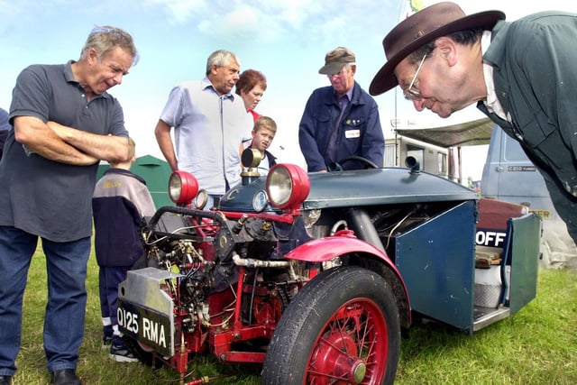 The workings of a three wheel steam car built by Bill Chorlton caused a lot of interest at the Haigh Steam and Vintage Rally on Sunday 25th of August 2002.