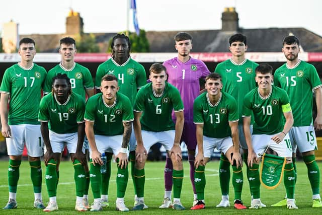 Baba Adeeko (No.19) enjoyed a stunning debut for Ireland Under-21s over the weekend