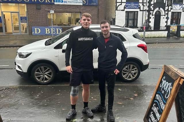 Ewan Topping, left, is running 5km each day until Christmas Day