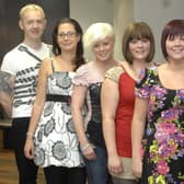 Staff at Venture Hair Salon, on Library Street, Wigan