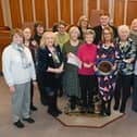 The Heart of the Community award presented to volunteers from St Mark's Hub Cafe by the Mayor of Wigan Coun Debbie Parkinson and Douglas ward councillors