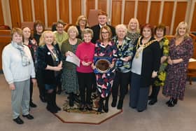The Heart of the Community award presented to volunteers from St Mark's Hub Cafe by the Mayor of Wigan Coun Debbie Parkinson and Douglas ward councillors