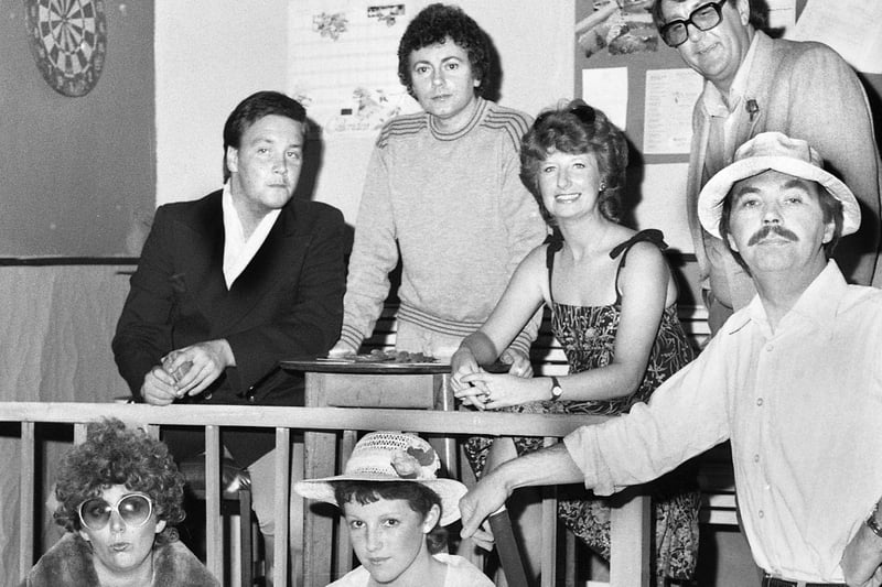 The cast of "Outside Edge" staged by Wigan Little Theatre in June 1983.