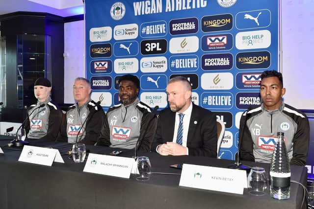 Kolo Toure, Kevin Betsy and Ashvir Johal meet the media, along with Mal Brannigan and Rob Kelly