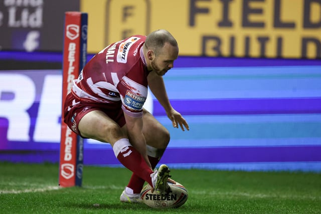 Liam Marshall went over for his 100th try for Wigan Warriors against Wakefield.