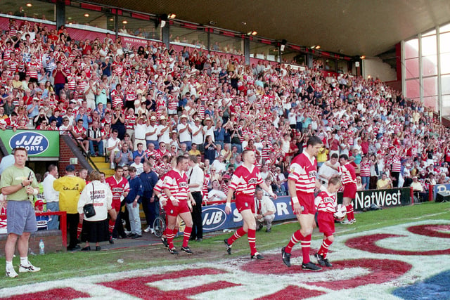1999 - Wigan enter the Central Park pitch for the last time.