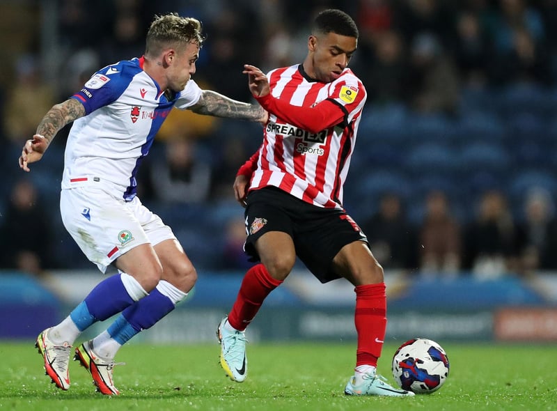 Club: Sunderland. Championship Appearances (2022-23): 9. Goals: 1. Yellow Cards: 2.