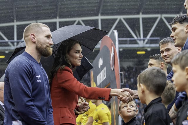 The Princess of Wales was in attendance for England's quarter-final tie against Papua New Guinea at the DW Stadium.