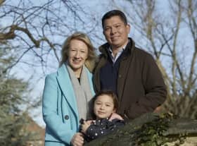 Epsom College head Emma Pattison, 45, her husband George, 39, and their daughter Lettie, seven. 