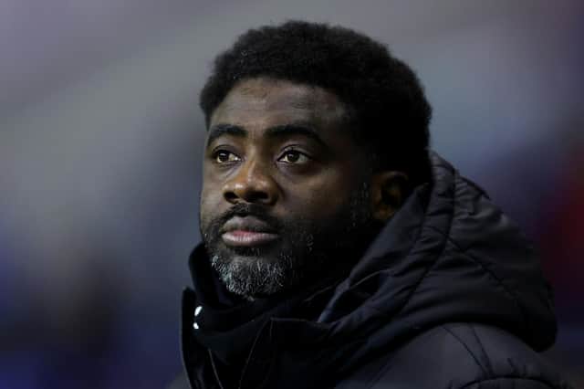 WIGAN, ENGLAND - JANUARY 17: Kolo Toure, Manager of Wigan Athletic, looks on prior to the Emirates FA Cup Third Round Replay match between Wigan Athletic and Luton Town at DW Stadium on January 17, 2023 in Wigan, England. (Photo by Alex Livesey/Getty Images)