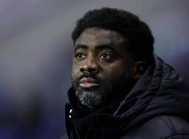 WIGAN, ENGLAND - JANUARY 17: Kolo Toure, Manager of Wigan Athletic, looks on prior to the Emirates FA Cup Third Round Replay match between Wigan Athletic and Luton Town at DW Stadium on January 17, 2023 in Wigan, England. (Photo by Alex Livesey/Getty Images)