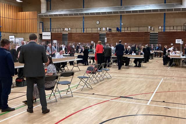 Votes were counted at Robin Park Leisure Centre on Friday