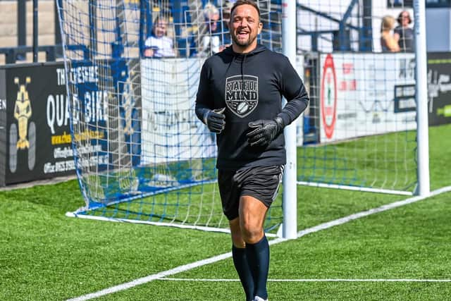 Rugby league legend Danny Sculthorpe in goal